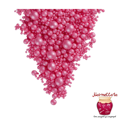 Шоколадный декор "Жемчуг МАЛИНОВЫЙ" 3 размера №220, 100 гр.