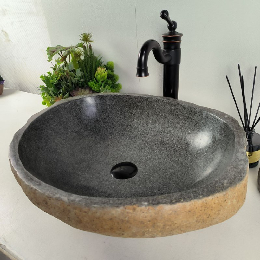 Раковина из речного камня RS-62084 (56*44*15)