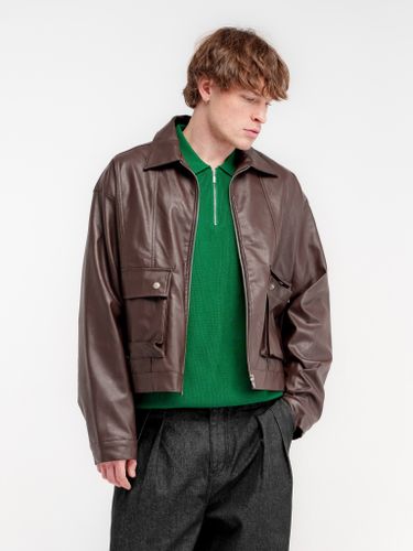 Укороченная коричневая куртка VOTUS из эко-кожи