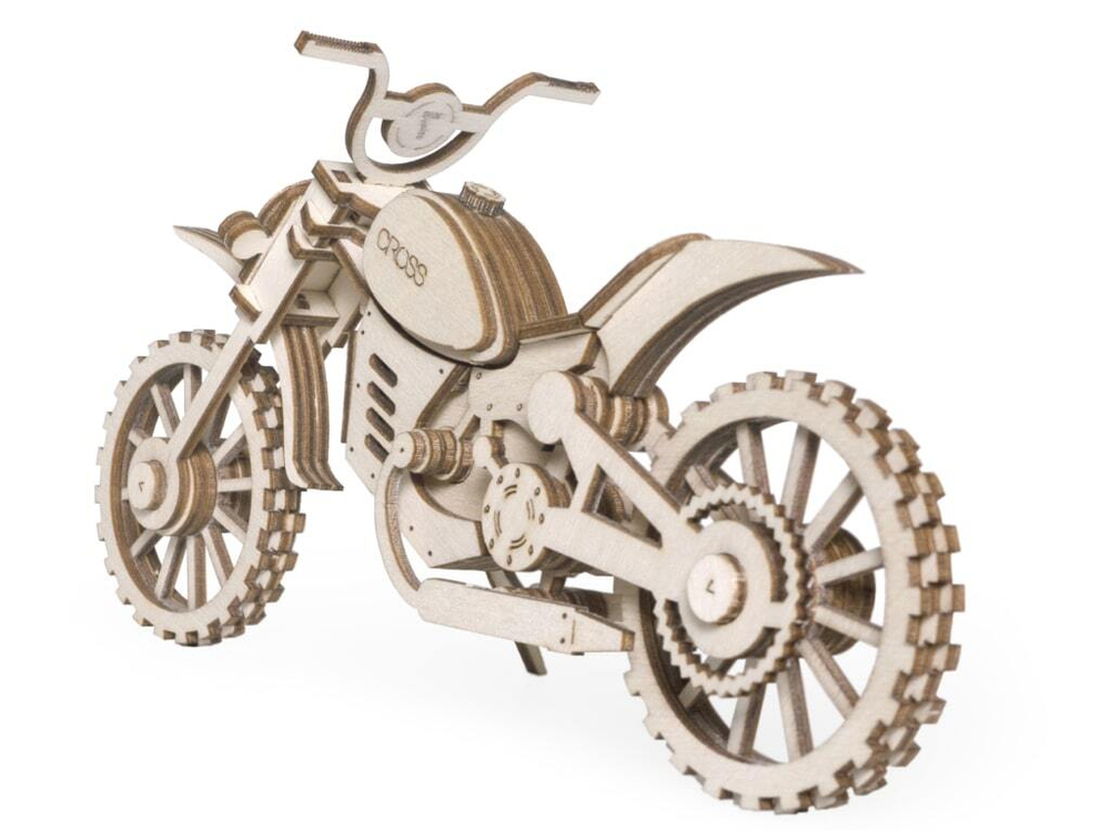Мотоцикл "Кросс" от Lemmo. деревянный конструктор, сборная модель, 3D пазл