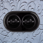 Выключатель 1-клавишный, керамика, цвет чёрный B1-200-03