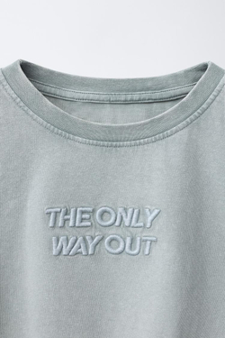 ZARA ПИЖАМА ВАФЕЛЬНАЯ С ВЫШИВКОЙ, СЕРЫЙ