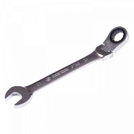 Цена на KING TONY (373021M) Ключ трещоточный комбинированный с шарниром 21 мм