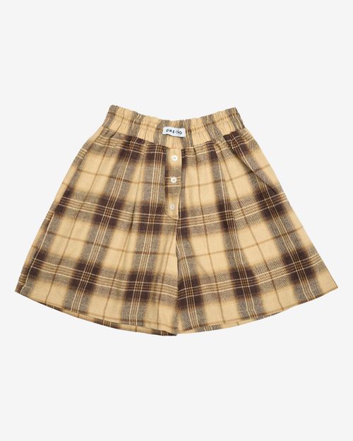 Шорты One Two Plaid Boxer бежевые