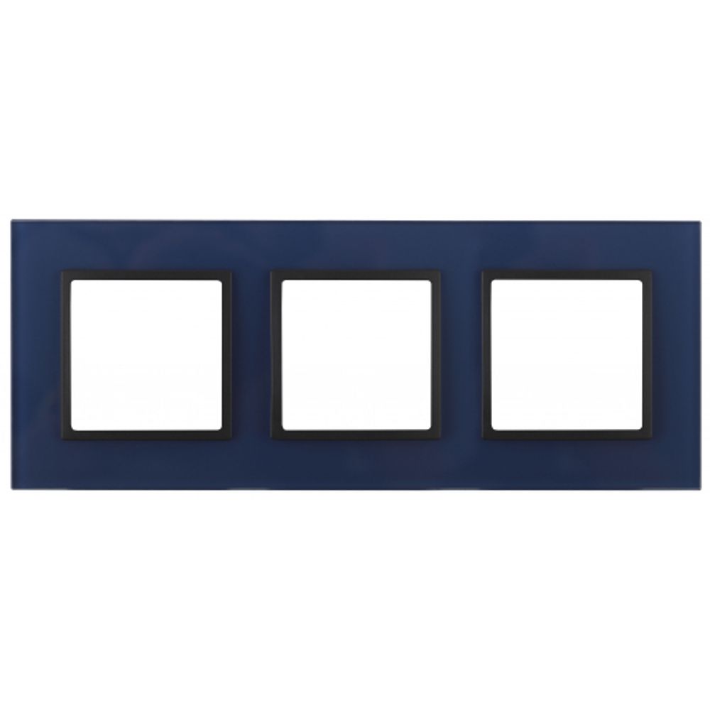 14-5103-29 ЭРА Рамка на 3 поста, стекло, Эра Elegance, синий+антр | Elegance Синий + Антрацит