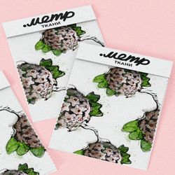 Ткань саржа крупыне белые бутоны