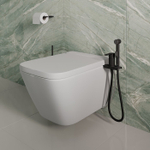 Смеситель с гигиеническим душем 35к Milardo 001BL00M08 "Tidy" установка на унитаз, ЧЕРНЫЙ матовый