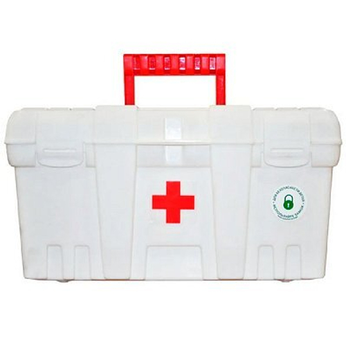 Аптечка Keeplex Family Doctor с защёлкой и ручкой, средняя (26,5×15,5×14 см, белая)