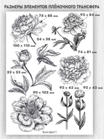 Трансфер для декупажа переводной рисунок для поверхностей пион 017