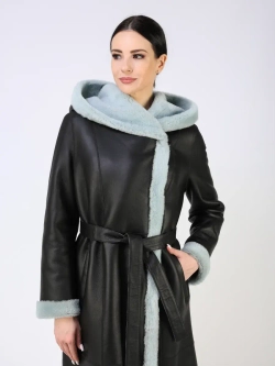 Дубленка зимняя натуральная с капюшоном