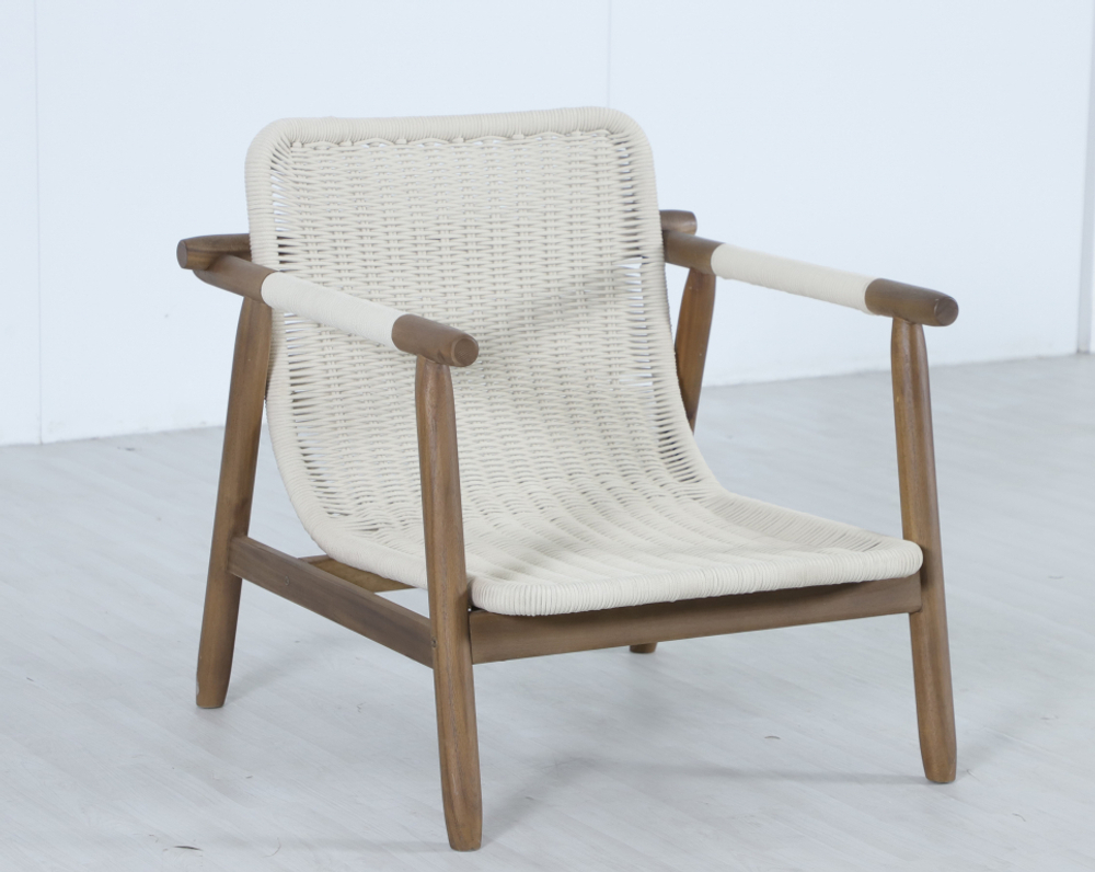 Кресло деревянное с подушками Tagliamento Apoyo, грецкий орех, голубой