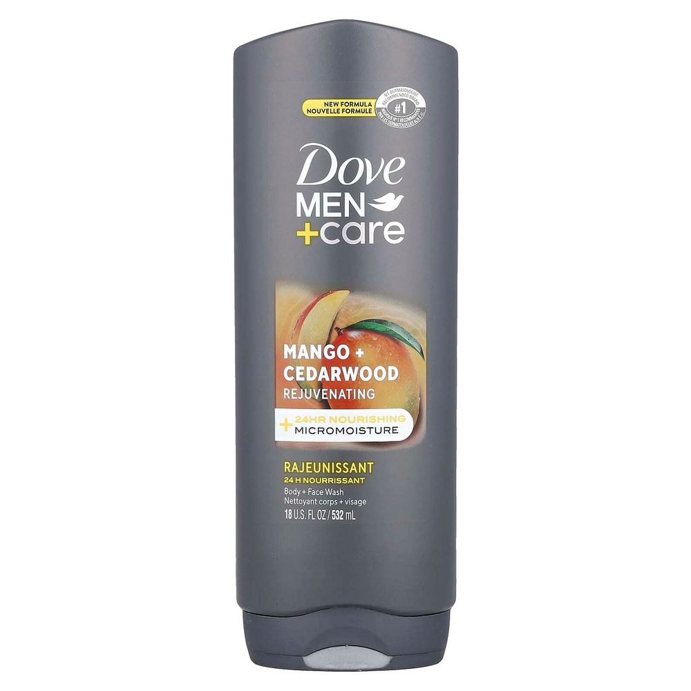 Dove, Men + Care, гель для душа и тела, манго и кедр, 532 мл (18 жидк. унц.)