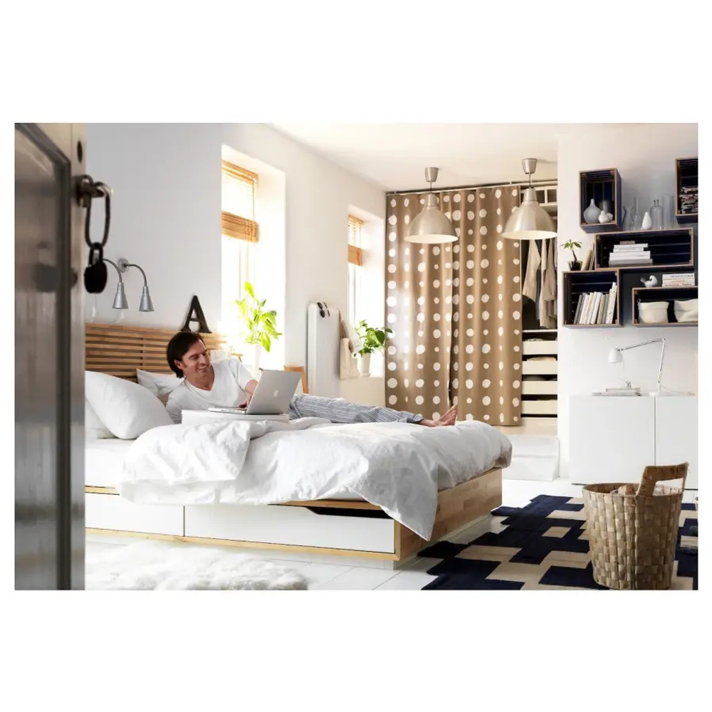 Основание двуспальной кровати - IKEA MANDAL, 200х160 см, береза/белый, МАНДАЛЬ ИКЕА