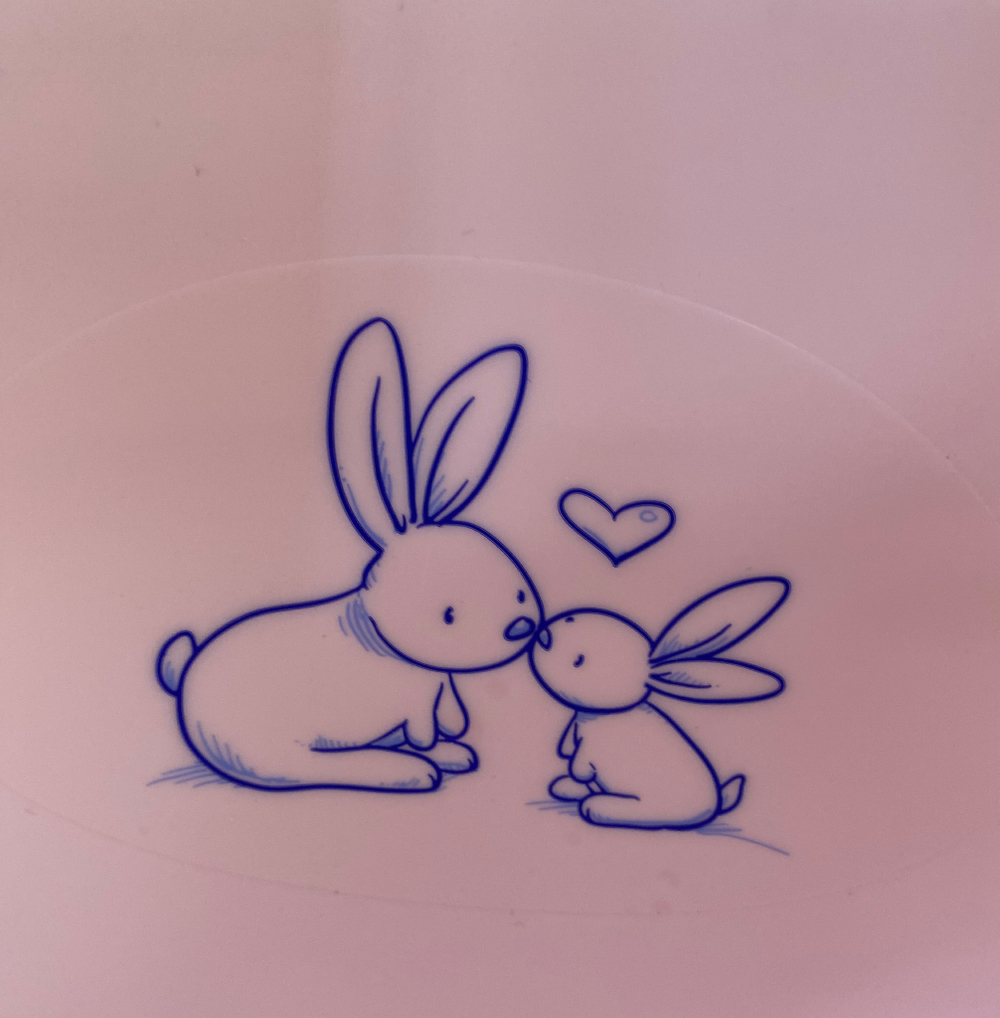 Ванна детская "Кролики" со сливом 92см (pink-розовый)