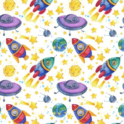 космический акварельный принт