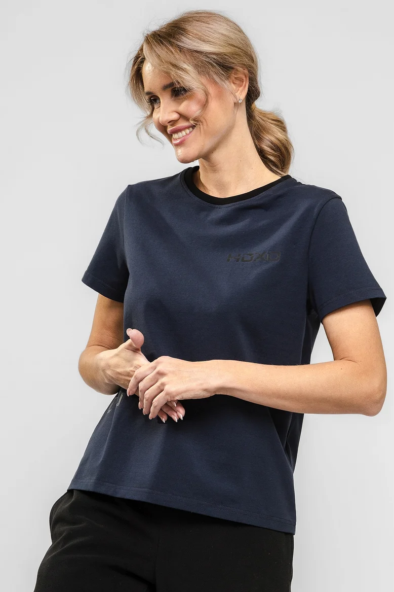 Футболка "НОХО" женская, цвет "Полярная ночь"