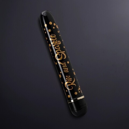 Черно-золотистый классический вибратор Rise and Sparkle - 17,8 см.