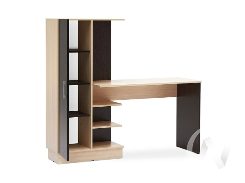 Стол компьютерный №1 (УПКФ) (Дуб беленый; венге ФВ)