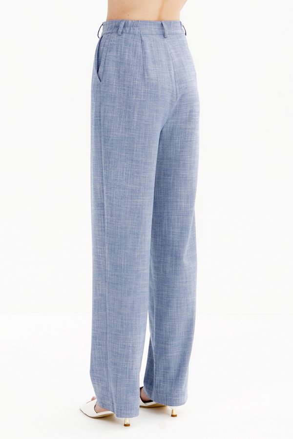 Брюки прямые из смесового льна