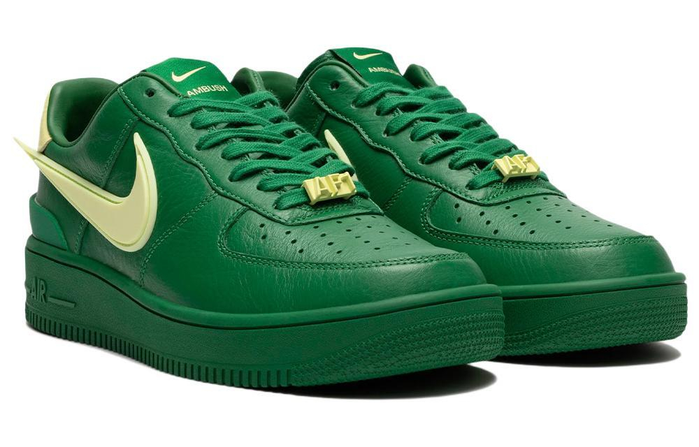 AMBUSH x Nike Air Force 1 "Pine Green and Citron" leather non-slip wear-resistant low-top sneakers for men and women the same green