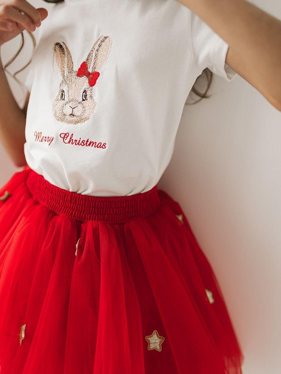 Футболка для девочки Christmas Rabbit