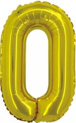 Шар с клапаном (16"/41 см) Цифра, 0, Золото