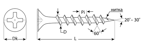 300031-35-016 Саморезы гипсокартон-дерево