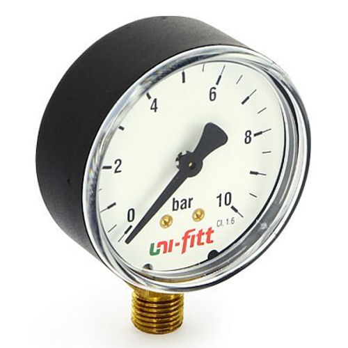 Манометр радиальный Uni-Fitt 10 бар диаметр 63 мм 1/4"Н