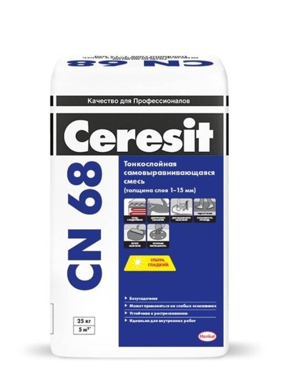 Наливной пол Ceresit CN 68 финишный, 25 кг