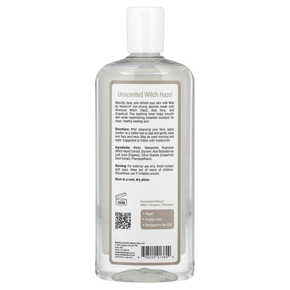 Mild By Nature, гамамелис, без спирта, без запаха, 355 мл (12 жидк. унций)