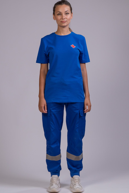 Брюки-джоггеры летние женские Скорая помощь MedicLine цв. ВАСИЛЕК