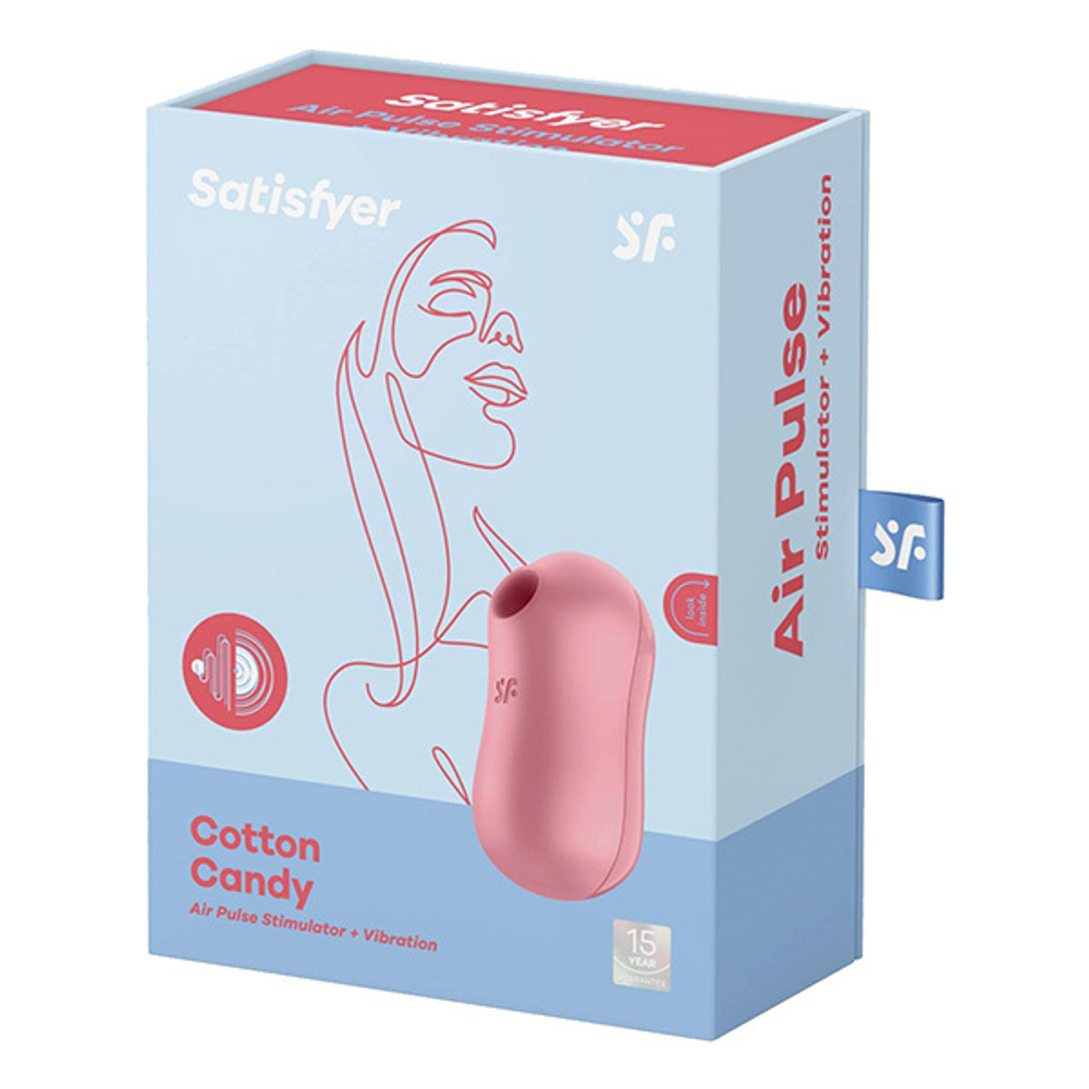 Розовый вакуум-волновой вибростимулятор 8,6см Satisfyer Cotton Candy