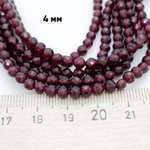 Гранат альмандин граненый бусины, размер около 3,7-3,9 мм, цена за отрезок 19 см (1/2 нити)