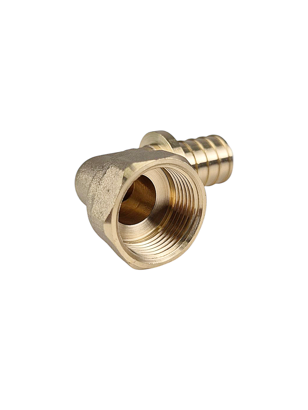 Угольник аксиальный, латунь, внутренняя резьба,25х3/4", желтый, RTP (80/10)