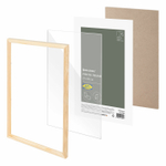 Рамка 21х30 см небьющаяся аналог IKEA багет 12 мм дерево BRAUBERG "Woodray" цвет натуральный (5 штук в упаковке)