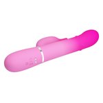 Розовый вибратор-кролик 22,6см с вращением и массажем бусин Pretty Love Rabbit Vibrator Shima Pink BW-500051-4