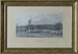 Огюст Раффе. Парад пехоты. 21-й гренадёрский Румянцевский полк. Франция, Париж. 1845. Литография.