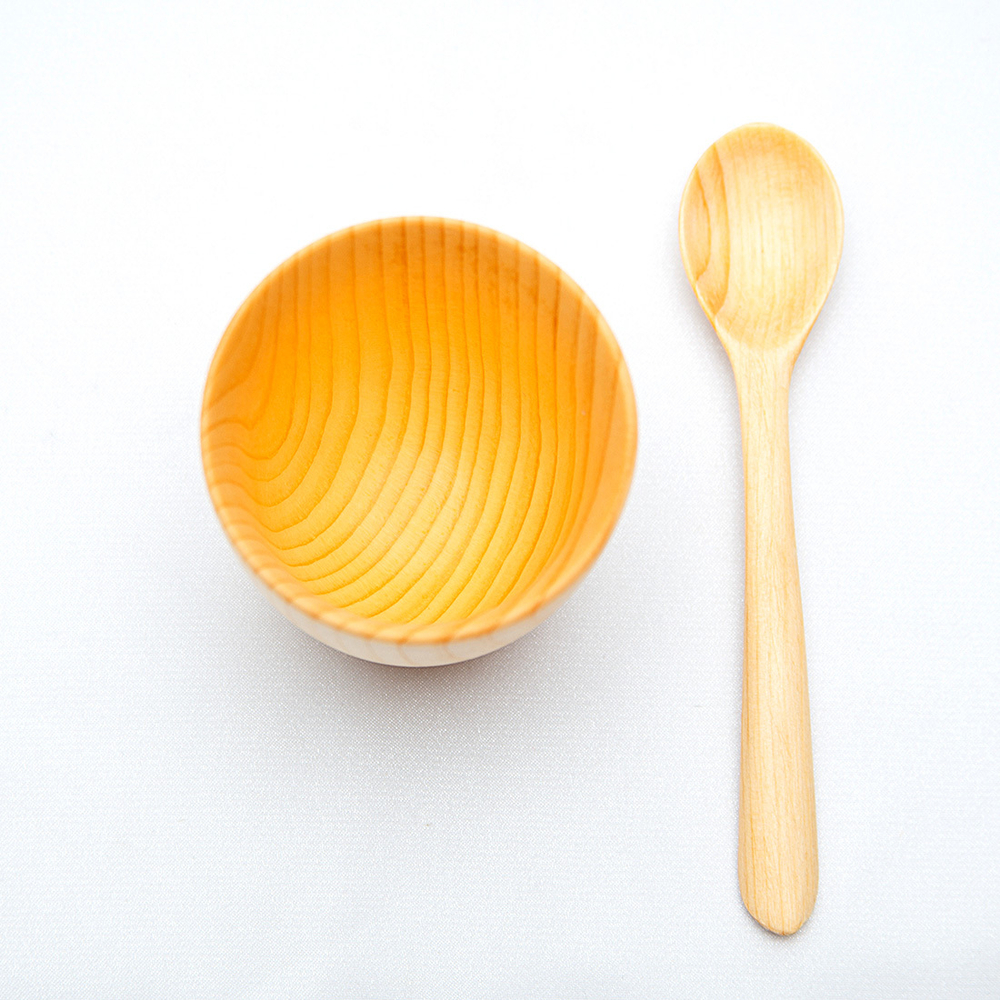 Деревянный  набор (стакан и ложка) из сибирского кедра. NC3