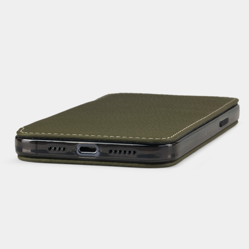 Чехол Benoit для iPhone 12 Pro Max из кожи теленка зеленого цвета