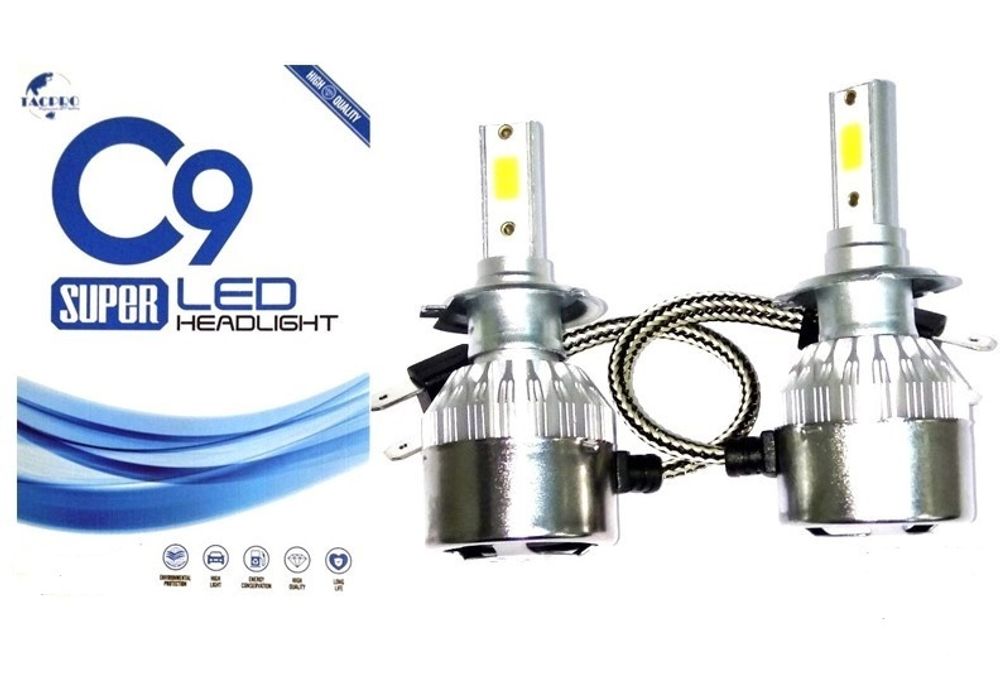 Лампа H4 12V CREE 55/36W 3800LM 6000K 2 шт (со встр. вентилятором) (C9)