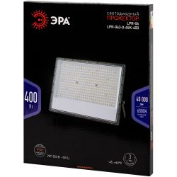 Прожектор светодиодный уличный ЭРА PRO LPR-063-0-65K-400 400Вт 6500K КСС Г 90° IP65 серый поликарбонат гарантия 3 года