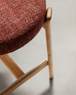 Полубарный стул Granite из терракотовой синели и ясеня с натуральной отделкой 65 см