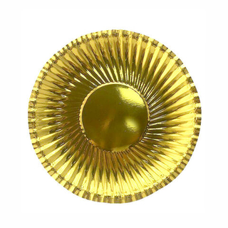 Тарелка картон. 180мм фактурные Золотые 1/6шт