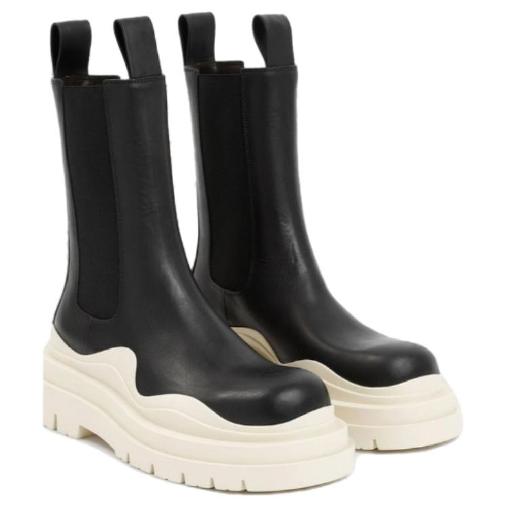 Bottega Veneta Tire Chelsea Crew Chelsea Boots Men"s Black
