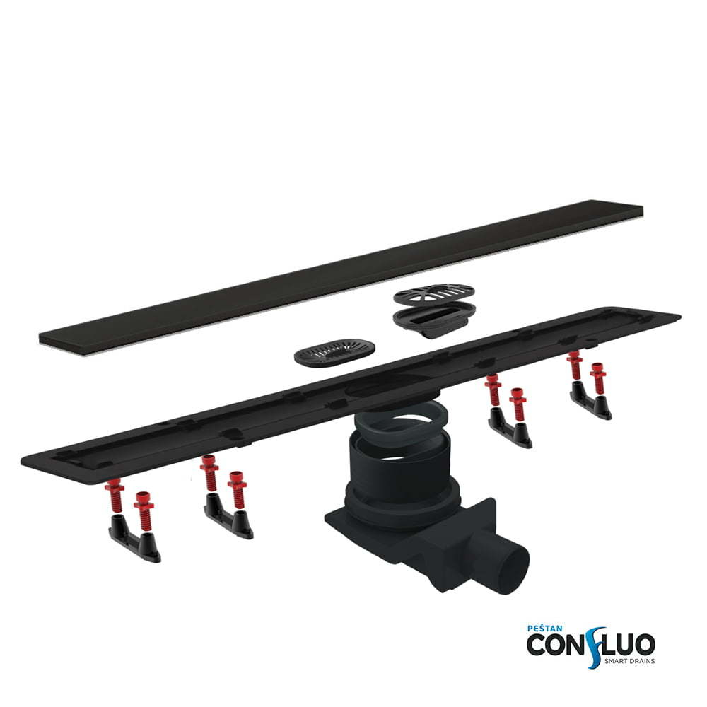 Душевой лоток Pestan Confluo Frameless Line 750 Black Glass