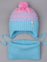 Шапка для девочки осенняя вязаная и снуд