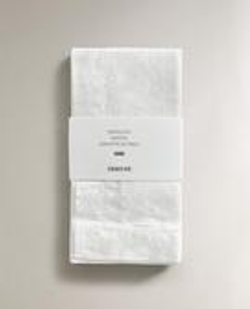 ZARA HOME НАБОР ХЛОПКОВЫХ САЛФЕТОК С МЕРЕЖКОЙ (2 ШТ.), БЕЛЫЙ