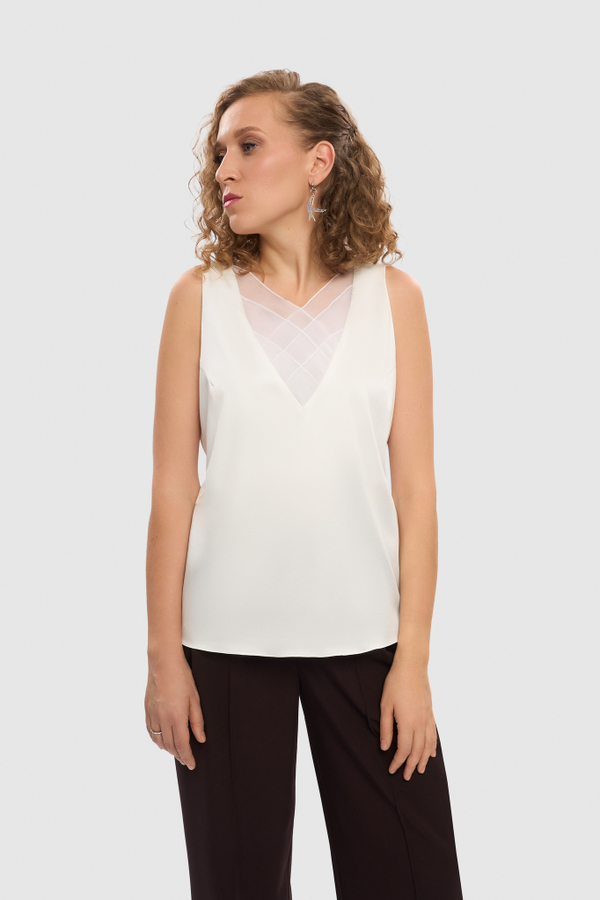 Топ с отделкой из шелка Артишок