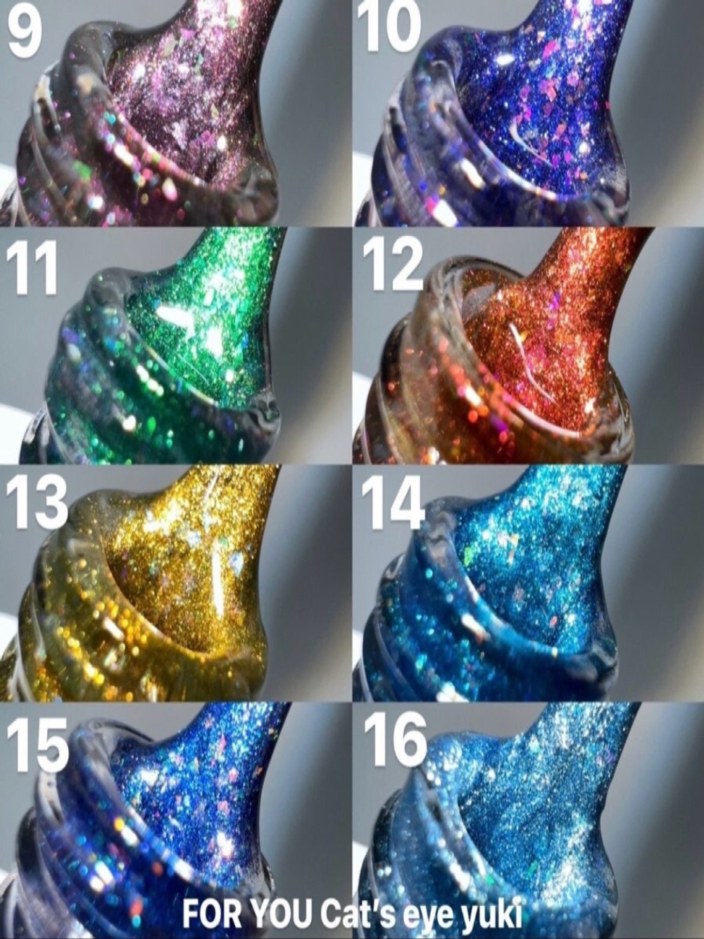 FOR YOU Набор гель лаков для ногтей Cat's eye YUKI 8 шт