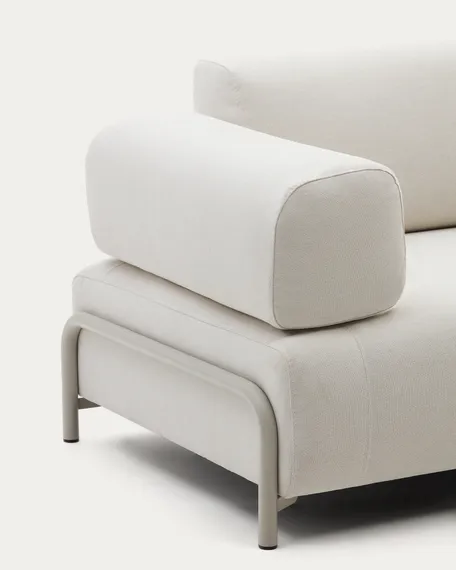 Трехместный диван Compo, бежевый, серый каркас